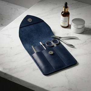 Soporte para herramientas de cuero genuino para barbería, organizador de herramientas resistente con presillas para martillos, para obra, venta OEM - Product Image 2