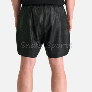 กางเกงขาสั้นหนังลำลองสไตล์สตรีทแวร์สำหรับผู้ชาย ไซส์ผู้ใหญ่ แบบใหม่สั่งทำได้ หนังแท้ 100% กางเกงขาสั้นหนังผู้ชายสำหรับขาย - Product Image 2