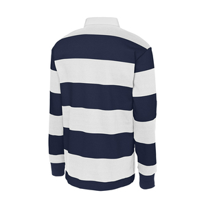 Factory Direct Men's Striped Rugby Shirts Breathable Cotton Polyester Men's Sportswear Rugby Jersey With Custom Brand Logo - Product Image 5