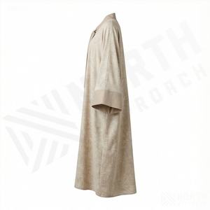 Robe Abaya d'hiver personnalisable pour musulmanes, style turc halal à ouverture frontale, dernier design de burqa avec logo personnalisé sur tissu - Product Image 3