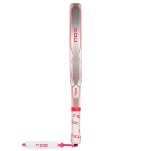 Overgrip de tennis Nox avec cordon de sécurité, impression sérigraphique blanche et rose, ajustement universel - Product Image 2