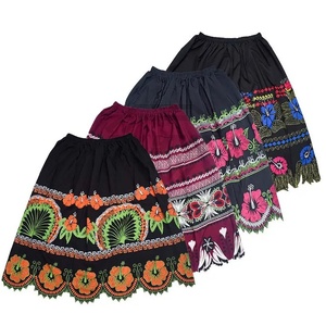 Faldas Casuales de Algodón Ajustables de Alta Calidad para Mujer, Marca Altr Brothers OEM, Hasta la Rodilla, Estilo Vestido de Baile, con Apliques de Estampado Hawaiano - Product Image 1