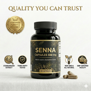 Cápsulas de Hoja de Senna 100% Naturales, Grado Alimenticio, 500mg, Suplemento Dietético, Ayuda a Reducir las Molestias Digestivas - Product Image 5