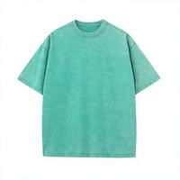 T-shirt Homme Personnalisé en Coton Lourd 100% Délavé à l'Acide Orange, Coupe Oversize Vintage Streetwear, Épaules Tombantes, Uni et Vierge