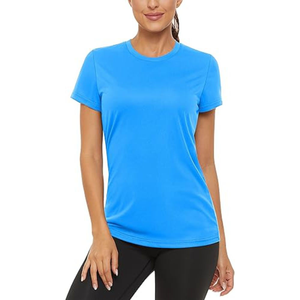 T-shirt de sport bleu ciel pour femme, respirant, léger, idéal pour la remise en forme et les entraînements - Product Image 1