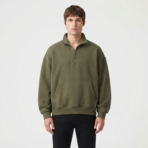 SUQAINA FASHION GARMENTS Chándal Unisex Verde Oliva Ecológico Transpirable 100% Poliéster de Otoño de 2 Piezas, Ajuste Holgado y Oversize - Product Image 4