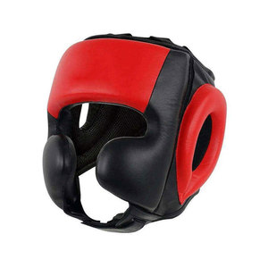 Protège-tête de boxe en cuir PU vert unisexe, casque de sport protecteur avec fermeture auto-agrippante - Product Image 3
