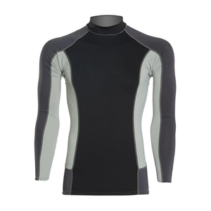 Camiseta de Manga Larga para Hombre, Negra y Gris, Cuello Alto, Neopreno, Corte Ajustado, Secado Rápido, Deportiva, Tejida, Diseño con Bloques de Color - Product Image 6