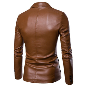 Custom Design Fashion Classic <b>Leather</b> Motorcycle <b>Jacket</b> Front <b>Men</b> Slim Fit Genuine Cowhide Streetwear Windproof Eco-Friendly - Product Image 5