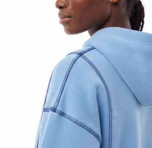 <b>Women</b> Winter Casual Solid Cropped <b>Tracksuit</b> Oversized Hoodie Wide Leg Pants Fleece Lounge Set Custom Streetwear Two Piece OEM - Product Image 3