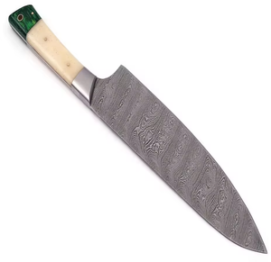 Vente en gros de couteaux de chef professionnels de qualité supérieure, service OEM ODM personnalisé, PRESTIGE BLADES, manche en bois dur, acier Damas - Product Image 3