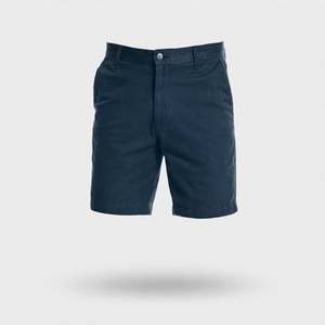 Shorts Bermuda Oxford pour Homme Bleu Marine Taille Mi-Haute Fermeture Boutonnée Décontracté Couleur Unie Tissu Coton Respirant Poches - Product Image 3