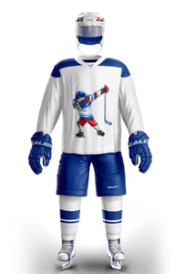 Maillot de hockey sur glace pour homme, blanc et noir, manches longues, imprimé par sublimation, motif palmier, vêtement respirant en polyester - Product Image 2