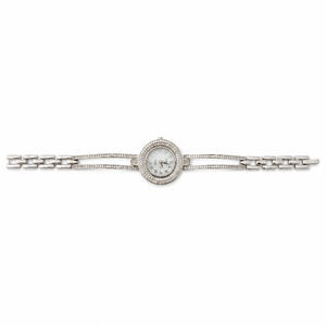 Pulsera de Reloj de Plata de Ley 925 con Doble Halo de Circonita Cúbica para Mujer, Reloj de Lujo con Acabado Pulido, Regalo para Fiesta, Diseño de Joyería - Product Image 5