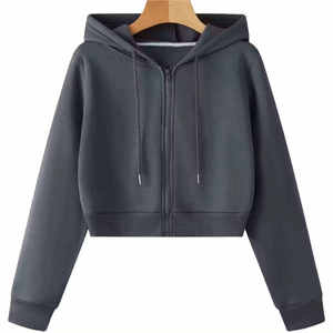 Sudadera con capucha de algodón 100% para mujer, moderna, de invierno, con cremallera, ligera, antipilling, transpirable y personalizable - Product Image 4