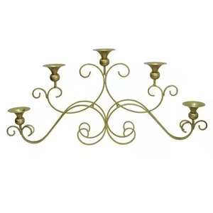 Classic Metal 5 Arms Menorah Candle Holder Elegant <b>Candelabra</b> Home Table Decoration Accent - Product Image 3