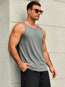 <b>Men's</b> Solid Color Sleeveless Tank <b>Top</b> <b>Turtleneck</b> Knitted Spandex/Cotton Breathable Eco-Friendly Quick Dry Comfortable Casual Gym - Product Image 4