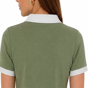 เสื้อเชิ้ตผู้หญิงคอปกตัดสี ผ้าเนื้อนุ่ม สวมใส่สบาย ระบายอากาศได้ดี เป็นมิตรกับสิ่งแวดล้อม แห้งเร็ว แขนสั้น ดีไซน์ทันสมัย - Product Image 5