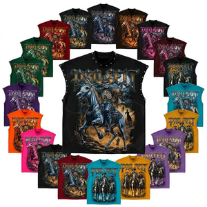 T-shirt sans manches sur mesure de haute qualité, tendance, avec motif gothique punk, streetwear d'été, débardeur, vêtements tendance, OEM ODM - Product Image 1