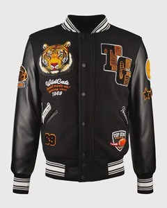 Veste universitaire en laine personnalisée en gros, style Letterman, avec poignets et ourlet côtelés, service OEM disponible - Product Image 5