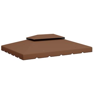 Telo di Ricambio per Gazebo 13FT X 10FT con Tetto a Doppia Ventilazione per Modelli 84C 101 o 84C 144 (SOLO TELO) Colore Caffè - Product Image 1