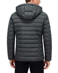 เสื้อแจ็คเก็ตพัฟเฟอร์ผู้ชายแบบมีฮู้ด น้ำหนักเบา ออกแบบตามสั่ง OEM ขายดี ผลิตจากโพลีเอสเตอร์ไนลอน 100% สำหรับฤดูหนาว - Product Image 4