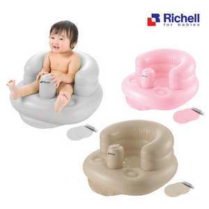 Chaise gonflable pour bébé Richell - Siège gonflable rose pour baignoires et sièges - Product Image 3