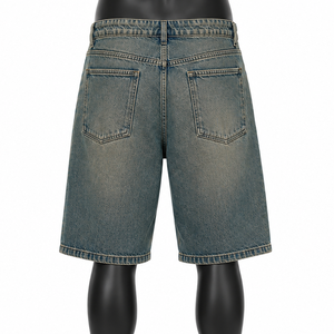 Men’s Vintage Washed Denim Jorts Loose Fit Casual Knee Length Baggy Jean Shorts for Summer Streetwear - Product Image 2