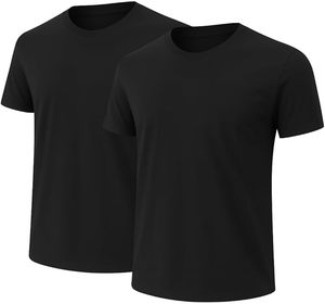T-shirt pour homme en soie, col en V, manches courtes, coupe ample, bordure contrastée, polyester/coton, anti-rides, écologique, respirant, léger - Product Image 4
