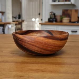 Bol en bois écologique de qualité supérieure, durable, design artisanal, idéal pour servir les aliments, cuisine, salle à manger, décoration de table à la maison - Product Image 3
