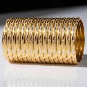 Brazalete de Diseño Geométrico Étnico Chapado en Oro de Tres Tonos de Alta Calidad ORO-Z para Mujer, Accesorio de Joyería de Moda para Bodas - Product Image 3
