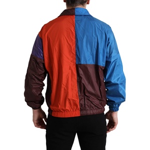 Veste coupe-vent en tissu multicolores, panneaux de couleurs mélangées, logo personnalisé, imperméable, pour course à pied, camping et activités de plein air - Product Image 2
