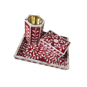 Quemador de incienso de madera y nácar de calidad exclusiva, Mabkhara, quemador de Oud con bandeja y caja para Oud. - Product Image 1