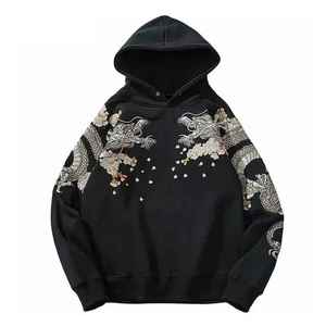 Sweat à capuche pour homme en polyester et coton, doublé polaire, respirant, coupe-vent, imprimé numérique, coupe classique, broderie - Product Image 1