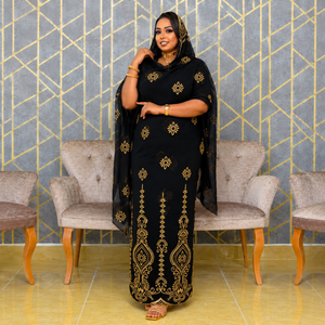 Sudanese Toub 100% Cotton Voile Fabric | Elegant Embroidered <b>African</b> Dress <b>Material</b> with Traditional Floral Patterns Fine Finish - Product Image 2