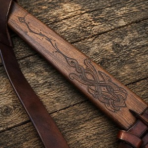 Espada Corta Hecha a Mano de Acero de Damasco, Estilo Vikingo Medieval, Full Tang con Funda, Mini Espada, Espada Vikinga - Product Image 5