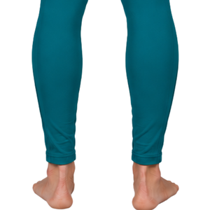 Leggings de equitación verde azulado para mujer, pantalones de equitación de cintura alta, elásticos con agarre de silicona, para entrenamiento de equitación. - Product Image 3
