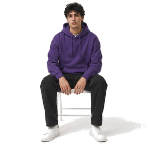 Sudadera con capucha personalizada para hombre, de algodón y felpa, estilo urbano, extragrande, con estampado personalizado en el pecho y diseño gráfico en la espalda. - Product Image 5
