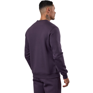 Ensemble de survêtement décontracté pour homme, couleur violet foncé, col rond, sweat-shirt et pantalon de jogging, vêtements de sport d'hiver, tenue de sport confortable pour la salle de sport et l'entraînement - Product Image 2