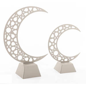 Centre de table en métal texturé en forme de lune découpé au laser, nouveau design, qualité parfaite - Product Image 2