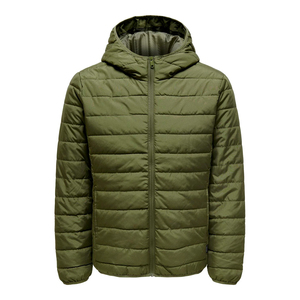 Premium Insulated <b>Waterproof</b> Winter <b>Jacket</b> <b>Men's</b> Olive <b>Green</b> Hooded Puffer Regular Fit Zipper Closure Front Windproof Casual - Product Image 4