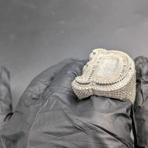 Iced Out Letter D Moissanite Hip Hop <b>Ring</b> with Baguette and Round Cut Stones <b>Men</b>’s Fashion Statement <b>Ring</b> - Product Image 1