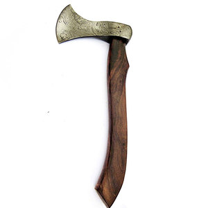 Hache artisanale en acier Damas avec manche en bois – Collection de camping en plein air, design artisanal - Product Image 3