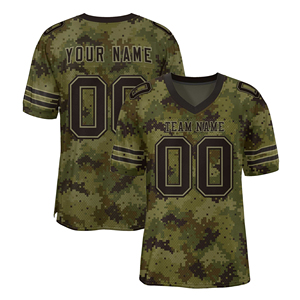 Custom Maroon Gold American Football Jersey V-Neck Short Sleeve Mesh Breathable 100% Polyester Sublimated Print Front Team <b>Name</b> - Product Image 3