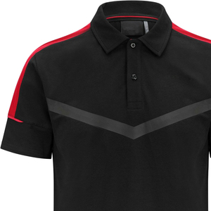 Chemise de golf de haute qualité en polyester/coton, col montant, design bicolore, logo brodé, séchage rapide - Product Image 5