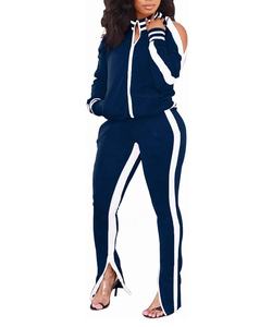 Conjunto informal de 2 piezas para mujer, conjunto de pantalón largo, chándales, chándales, Sudadera con capucha y pantalones con diamantes de imitación, conjunto con patrón estampado - Product Image 6