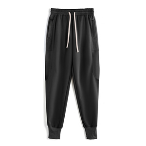 Pantalon de jogging en molleton doux pour homme, coupe décontractée, avec cordon de serrage réglable, pour le sport, la course et le fitness - Product Image 1