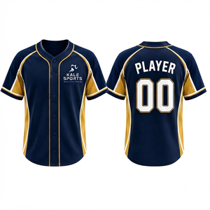 Kale Sports Baseball Jersey Men's Unisex Short Sleeve Sublimated Printed Moisture Wicking 100% Polyester Team Apparel - Product Image 1