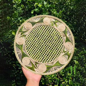 Vintage Flower <b>Paper</b> Rope Placemat Round Handmade Floral Table Mat Boho Rustic Farmhouse <b>Kitchen</b> Decor Heat Insulation - Product Image 6