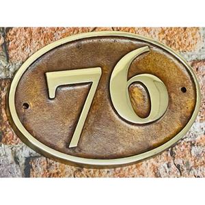 Placa Redonda de Metal Negra para Número de Casa 39, Letrero Dorado Vintage para Dirección, Decorativo, Personalizable, para Montar en la Puerta Principal Exterior - Product Image 6
